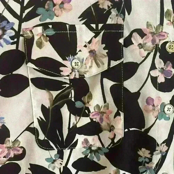 TOMMY HILFIGER Women's Plus Floral-print Utility Button Down Shirt Top 0X - Picture 4 of 6